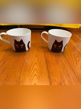 IKEA KUSTFYR Halloween Cat Mugs Set of 2